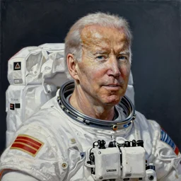 biden astronaut, oil on canvas, intricate, portrait, 8 k highly professionally detailed, hdr, cgsociety