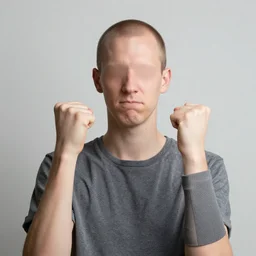 photo of a dumb guy with no forehead