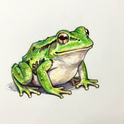 a hand drawn sketch frog
