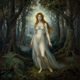 A Sandro Botticelli oil painting of a hauntingly beautiful elven forest in the morning; rays of light coming through the canopy; trending on artstation; extraordinary masterpiece!!!!!!; 8k