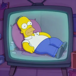 homer simpson falling asleep in a haunted house, on the television show simpsons