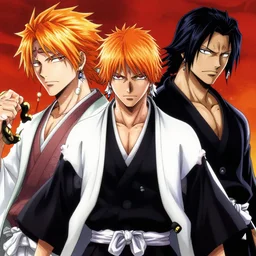 portrait of anime bleach kuchiki byakuya vs aizen, 8 k uhd, unreal engine, octane render in the artstyle of finnian macmanus, john park and greg rutkowski