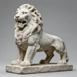 A stone sculpture of a lion, 4k
