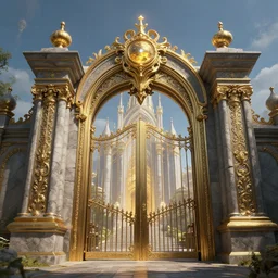 the gate to the eternal kingdom of bismuth, fantasy, digital art, hd, detailed.