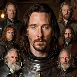 keanu reeves as a dnd knight in a tavern, closeup portrait by gaston bussiere, j. c. leyendecker, craig mullins, donato giancola, greg rutkowski, symmetry!!, realistic face