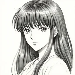 portrait of anime woman, pen and ink, intricate line drawings, by craig mullins, ruan jia, kentaro miura, greg rutkowski