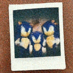 polaroid photo of jehovah's witnesses cosplaying sonic characters with makeup, color photo, award winning
