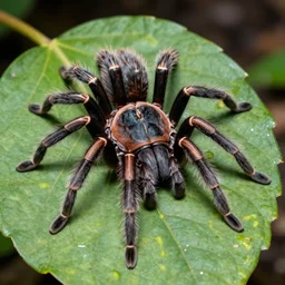 A tarantula on a leaf