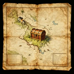 an ancient map telling us where the lost treasure is hidden