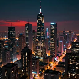 A cyberpunk cityscape, by Evgeny Lushpin, dramatic lighting, high contrast colors, panoramic view, as trending on Artstation, highly detailed,