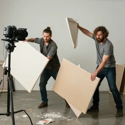 1 9 1 2 photograph of disgruntled artists throwing canvases at the first photographic camera