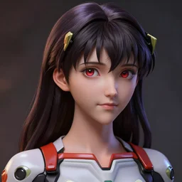 Wonderful Photorealistic 3d digital art, Facial Portraits of Misato Katuragi, A character from Evangelion.