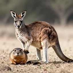 a scientific drawing of a wild kangaroo / muskrat found in the wild