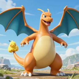 Photo realistic portrait of Charizard from Pokémon 8K high definition detail