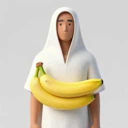 a man draped in bananas