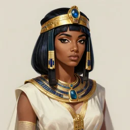 A realistic anime portrait of a dark-skinned male Cleopatra, digital painting, by Stanley Artgerm Lau, Sakimichan, WLOP and Rossdraws, digtial painting, trending on ArtStation, SFW version