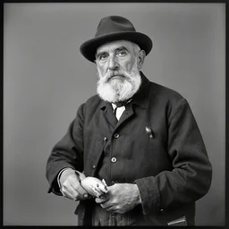antique black and white photograph of an old basque fisherman, studio lighting, 1 8 7 6