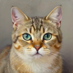 portrait of a cat, oil paining