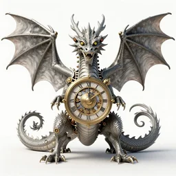 extremely complex clockwork dragon with four legs and six wings and eight eyes, insane detail, Renaissance style