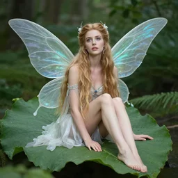 very, very, very, very, very, very, very, very beautiful fairy queen, sitting on a leaf