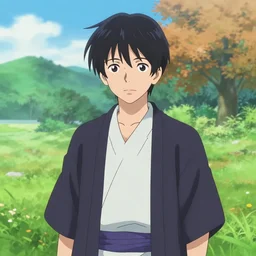 A portrait of a character in a scenic environment by Aramaki, Shinji