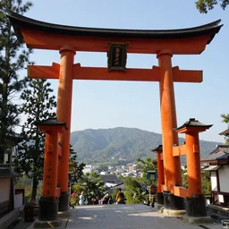 a beautiful torii in mountain