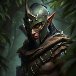 a chad warrior, wearing camouflage, warpaint, jungle, deep focus, d & d, fantasy, intricate, elegant, highly detailed, digital painting, artstation, concept art, matte, sharp focus, illustration, hearthstone, art by artgerm and greg rutkowski and alphonse mucha