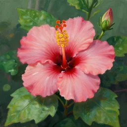 beautiful digital matter cinematic painting of whimsical botanical illustration of hibiscus whimsical by greg rutkowki and alena aenami artstation