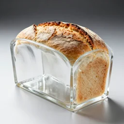 a loaf of bread made of clear glass