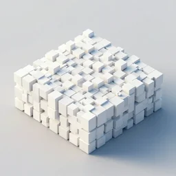 an island made of perfect white cubes, concept art, trending on artstation