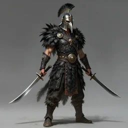 avionette soldier by beksinski, wearing ancient beaked ornament war helm, wearing black feather covered tribal armor, wielding dual scimitar, full body concept, sharp focus, hyperdetail, by beksinski, ruan jia, dark soul concept art, trending on artstation