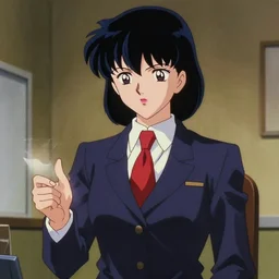 film still from a 2 0 0 0 s anime film about a female lawyer accused of murder
