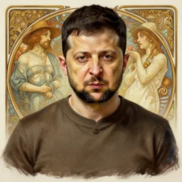 zelensky as jewish begger, politician, intricate, highly detailed, digital painting, artstation, concept art, wallpaper, smooth, sharp focus, illustration, art by artgerm and greg rutkowski and alphonse mucha