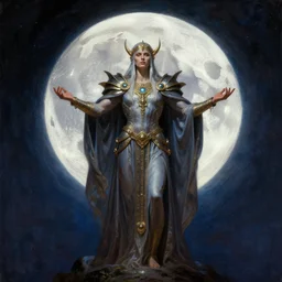 god of moon, character design, fantasy, painting by frank frazetta, j. c. leyendecker, artgerm, trending on artstation