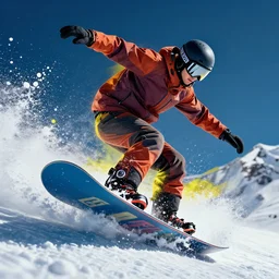 snowboarding splash art graphic design color splash high contrasting art, fantasy, highly detailed, art by greg rutkowski