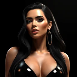 glistening kim kardashian digital 3 d art artstation detailed black background