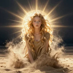 person melting into sand