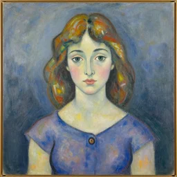 a portrait of a girl painted by robert delaunay