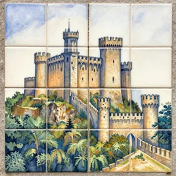 tiles of castles in portugal