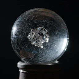 close - up of a crystal ball wandering in the depths of space by greg rutkowski