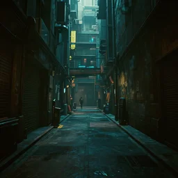 a photorealistic photo of a futuristic cyberpunk well lit dark alley scene with no people from cyberpunk 2 0 7 7
