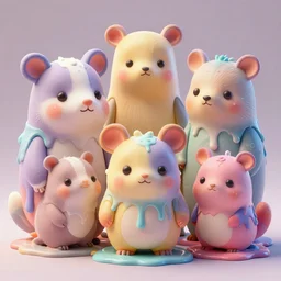 a highly detailed sureal super cute animals made from hiper detailed pastel colour melting wax, cinematic, 8 k, octane, redshift, unreal 5, artstation, behance, deviantart, vray, well rendered : 1 by james jean, by victo ngai, 4 k resolution, trending on artstation, very very detailed, masterpiece, stunning