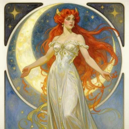 scarlet moon sorcerer, character design, painting by gaston bussiere, craig mullins, greg rutkowski, alphonse mucha