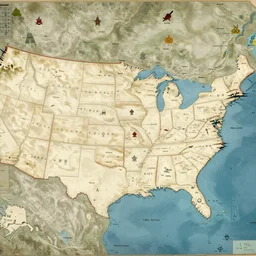ancient elvish map of the united states, lord of the rings, j r r tolkien