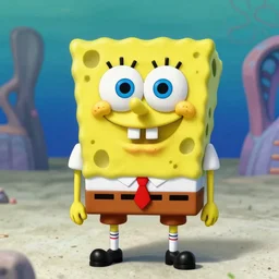 a portrait of spongebob with background scenery by juergen teller, iris van herpen