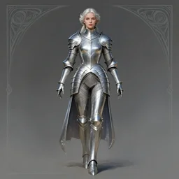 beautiful female dorothy gale, rebecca romijn as dorothy, full body character concept, covered in full silver armor, art nouveau, super powers, fantasy, intricate, elegant, highly detailed, digital painting, artstation, concept art, shining, sharp focus, illustration, art by stanley lau