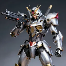 armored knight mech aiming scifi rifle by issei hyouju