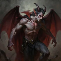 ampire demon, painting, good against evil, highly detailed, digital painting, smooth, beautiful angle, weak demon, sharp focus, illusion, ultra - realistic, 8 k, strong and powerful confident angle artgerm, greg rutkowski and alphonse mucha