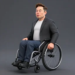 ellon musk in tesla wheelchair unity asset, high quality, 3D model,stylized, toon shaders