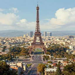 the beautiful city of paris in california, digital painting, highly detailed, intricate, concept art, matte painting, trending on artstation, octane render, 8 k, unreal engine